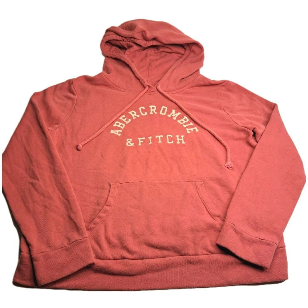Abercrombie & Fitch Hoodie Pullover Sweatshirt Women's L Pink Preppy Y2K